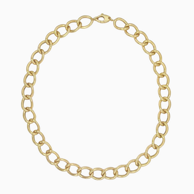  Large Gold Curb Link Necklace  14kt gold Weight: 23.1 grams 16" length