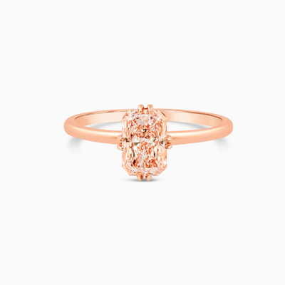 Radiant Compass Diamond Ring  1.02 CT Radiant Fancy Orangey Pink Lab-Grown Diamond 14k Yellow Gold (photo shows rose, but it is yellow)