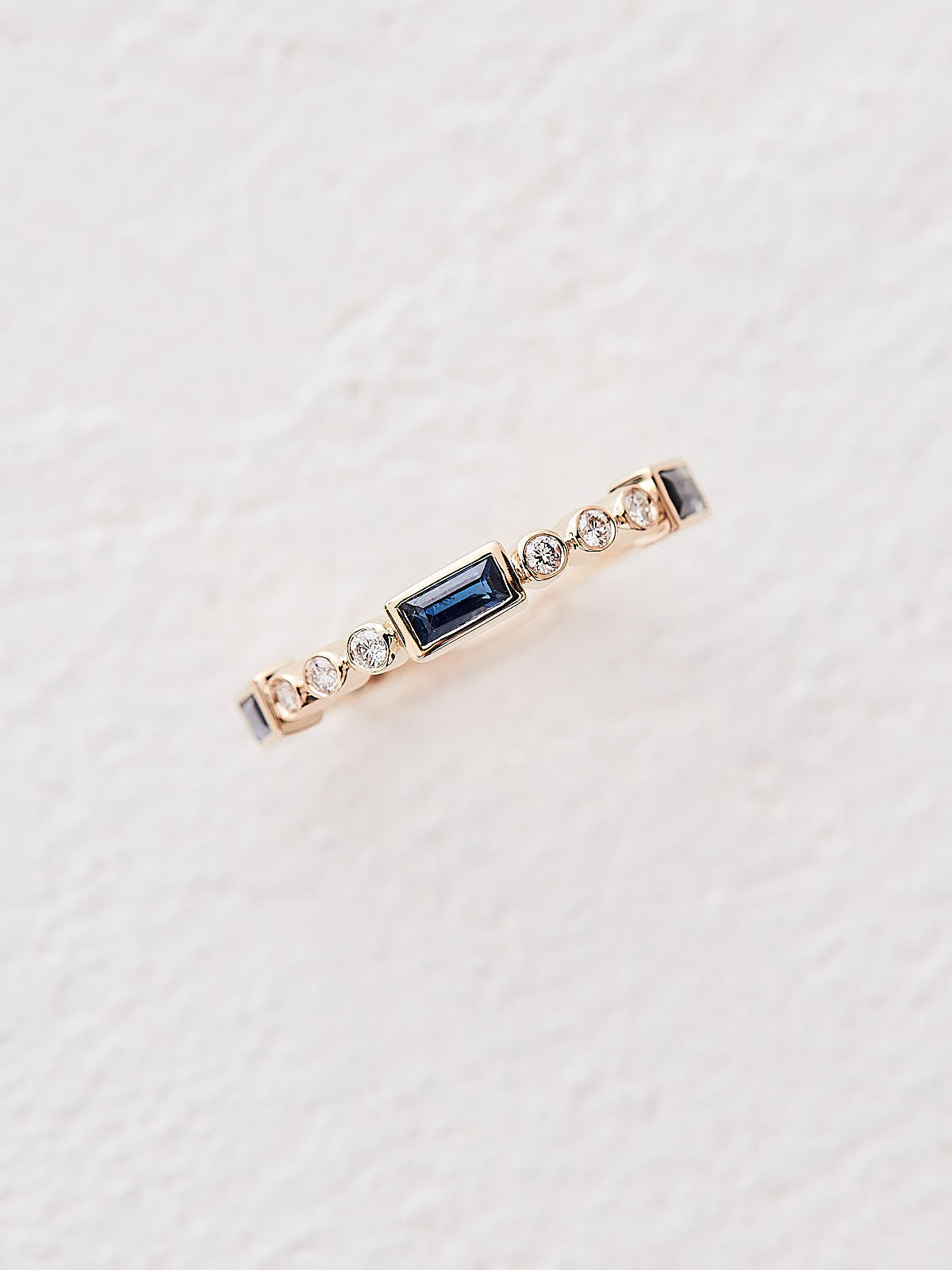 Blue Sapphire & Diamond Stacker