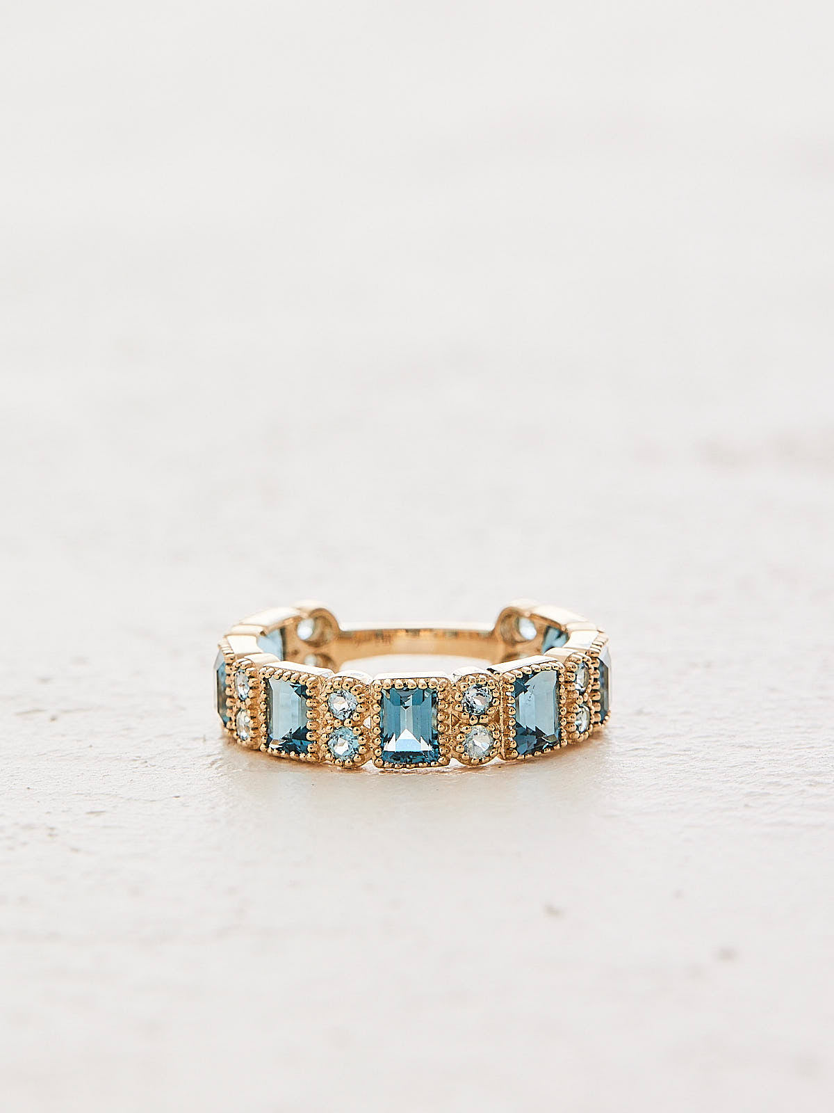 Blue Topaz Milgrain Ring