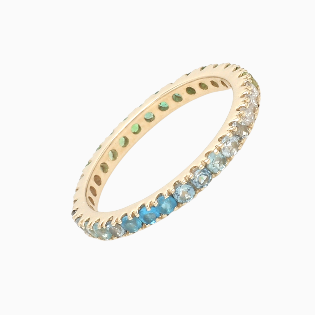 Blue & Green Ombre Gemstone Ring