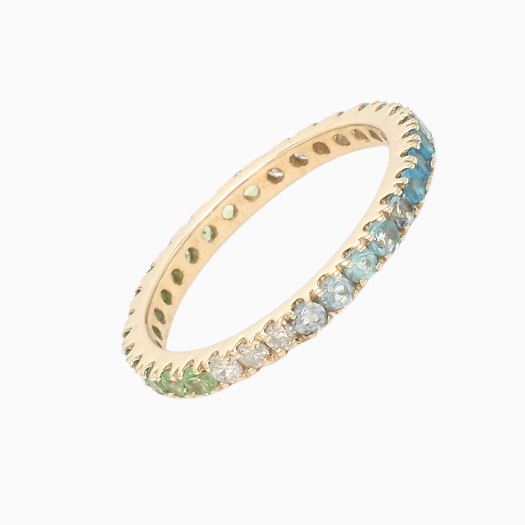 Blue & Green Ombre Gemstone Ring