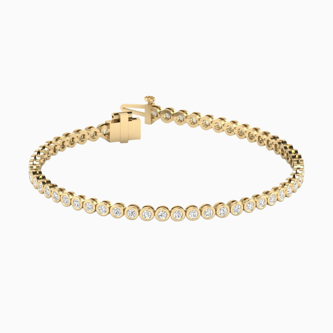 3 CTW Round Bezel Tennis Bracelet