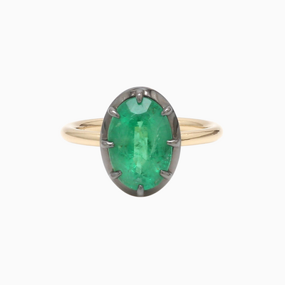 Georgian Cut-Down Oval Emerald Ring