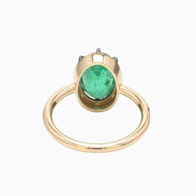 Georgian Cut-Down Oval Emerald Ring