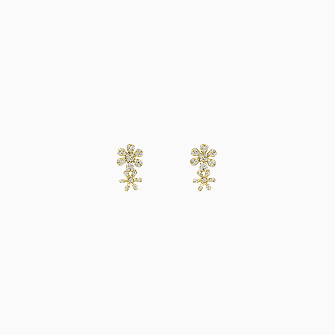 Double Flower Stud Earrings