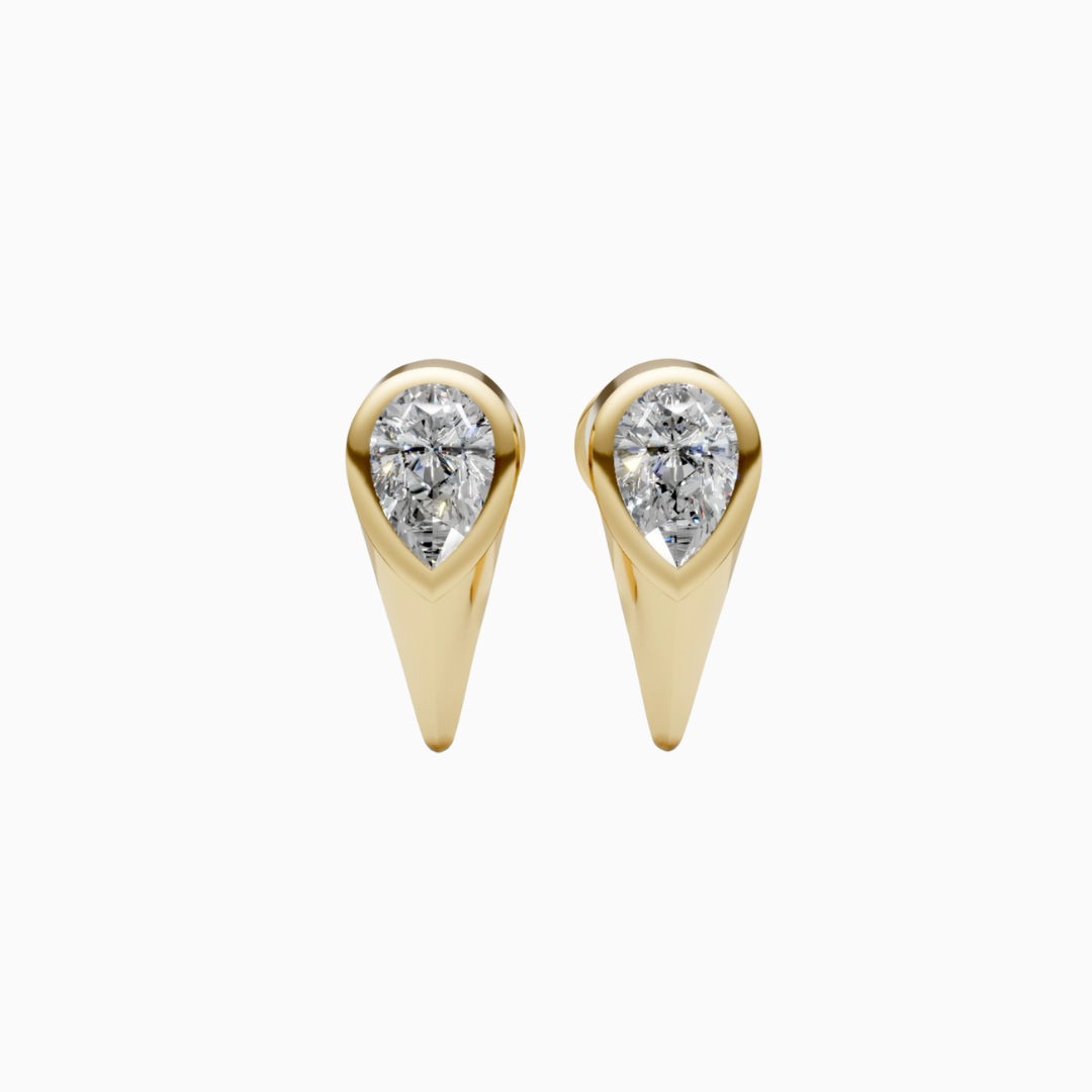 Pear Diamond Spike Stud Earrings