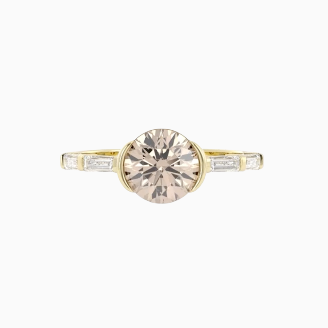 Champagne Half Bezel Ring