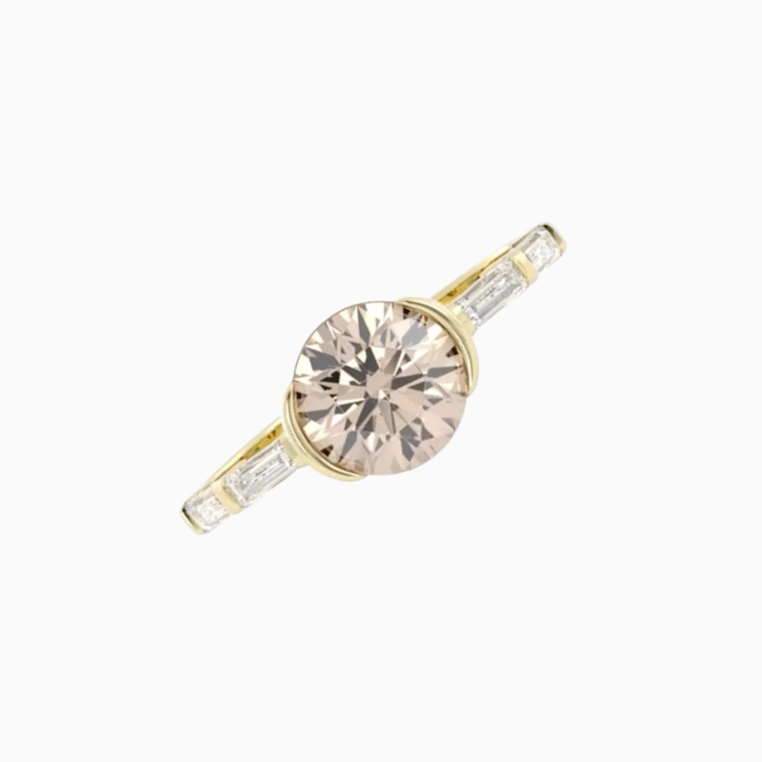 Champagne Half Bezel Ring