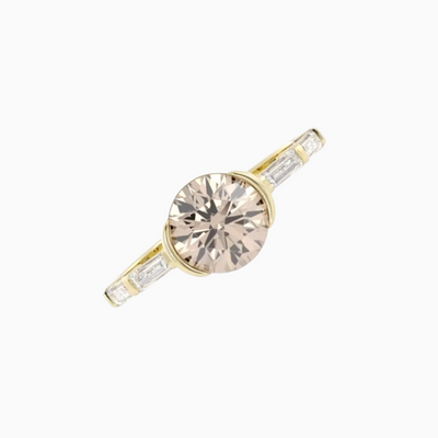 Champagne Half Bezel Ring