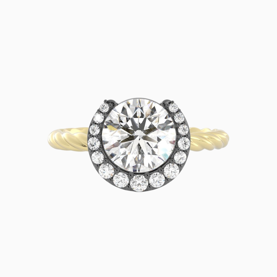 Horseshoe Encrusted Diamond Ring