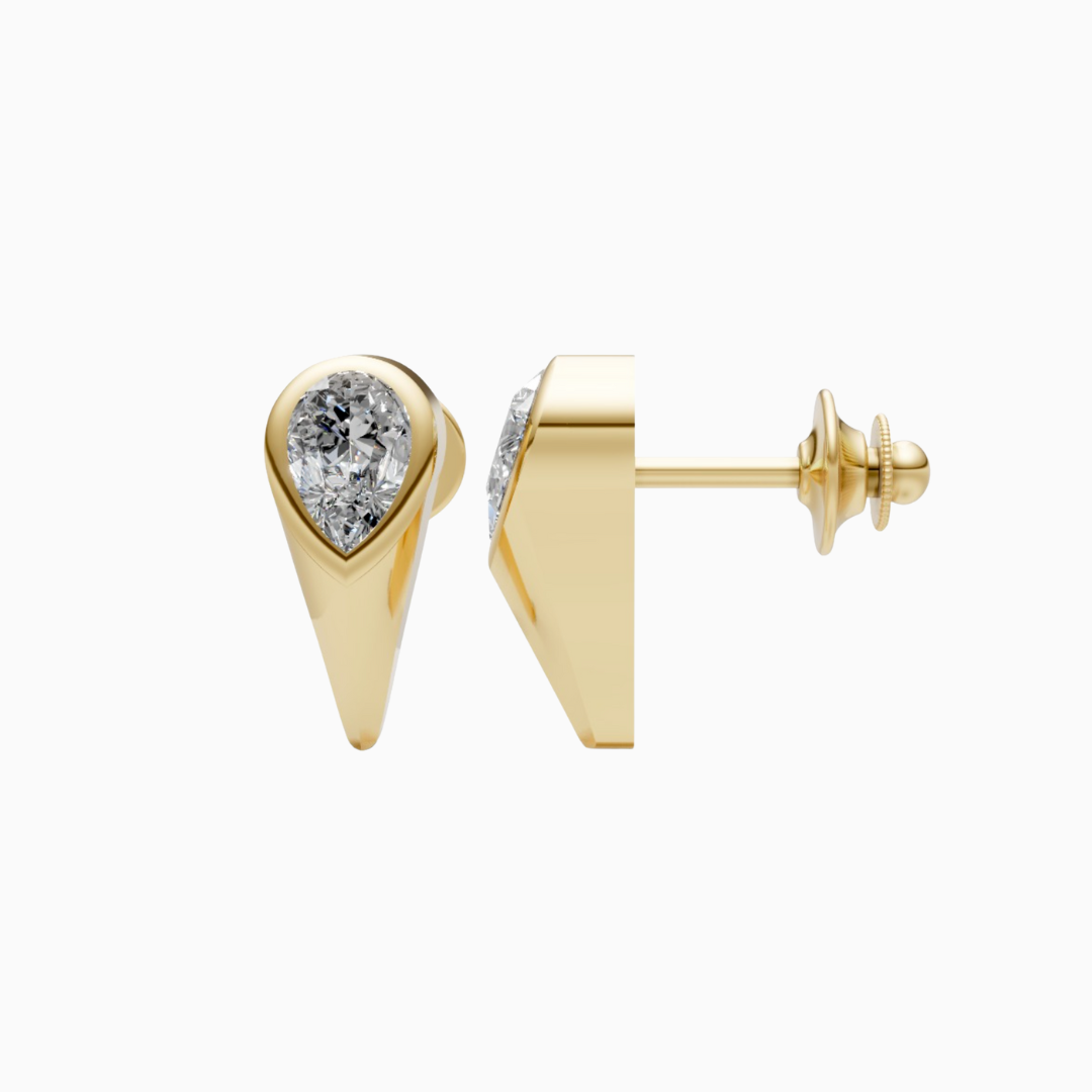 Pear Diamond Spike Stud Earrings