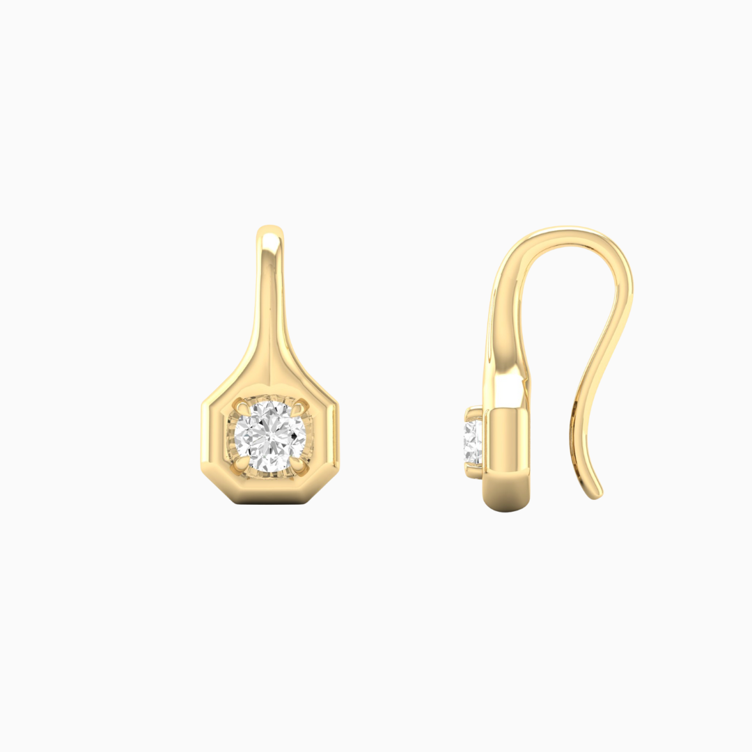 Geo Diamond Drop Earrings