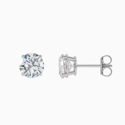 Measuring at 6.33mm (1 CT each), these beautiful VS F+ quality lab-grown diamond studs are perfect for dressing up or dressing down!