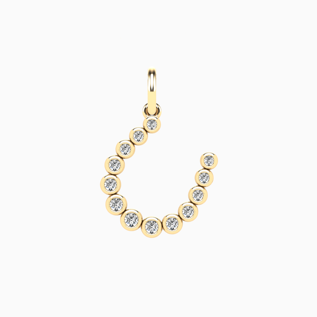 16mm Graduated Diamond Bezel Horseshoe Pendant