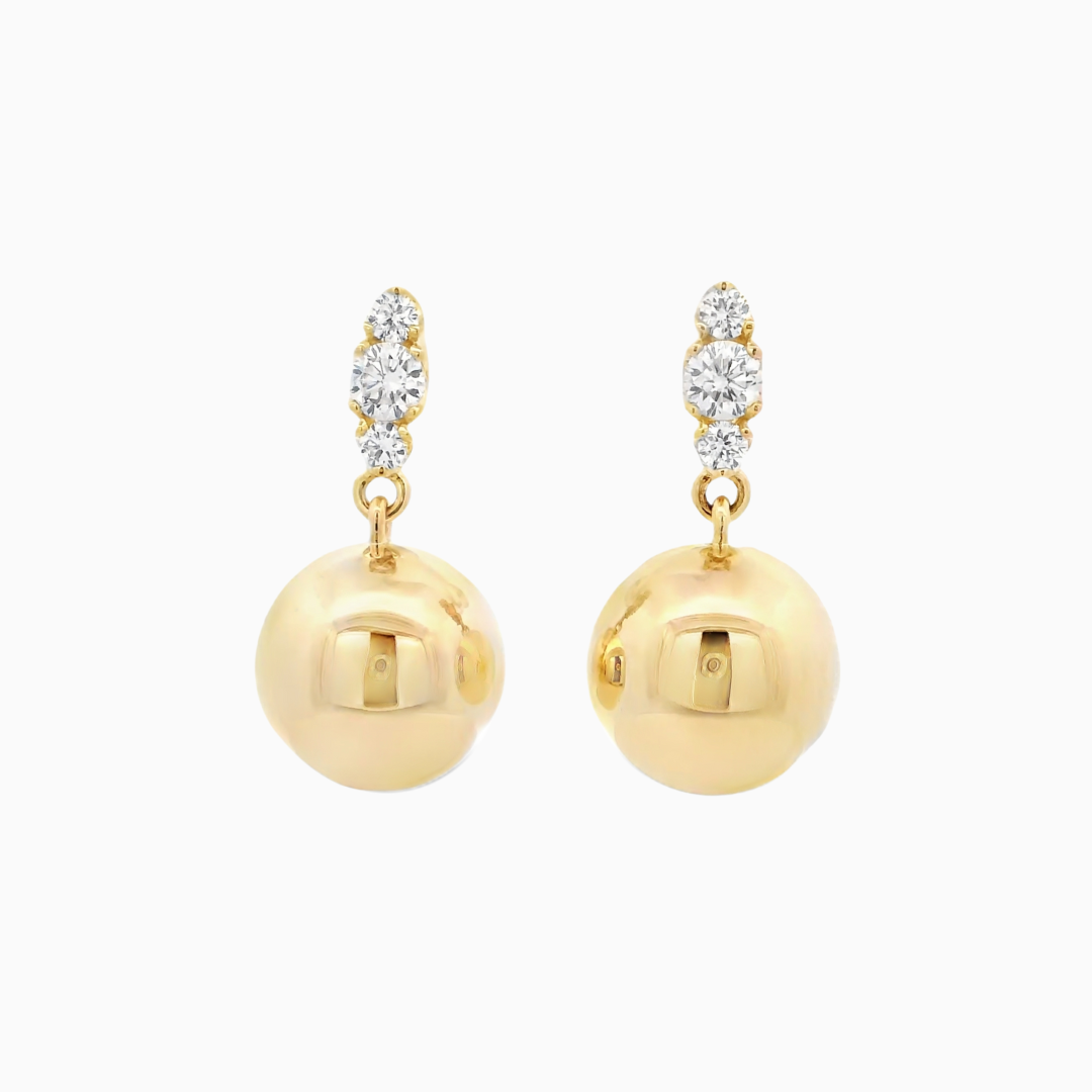 Diamond & Ball Earrings
