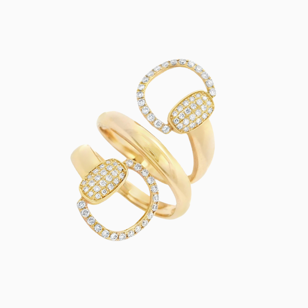 Double Horsebit Diamond Ring
