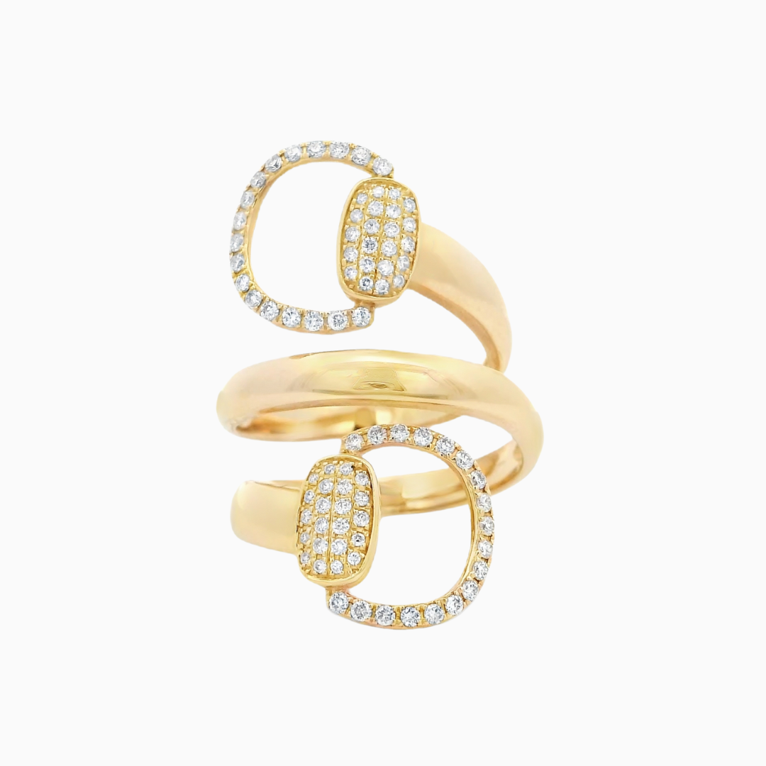 Double Horsebit Diamond Ring