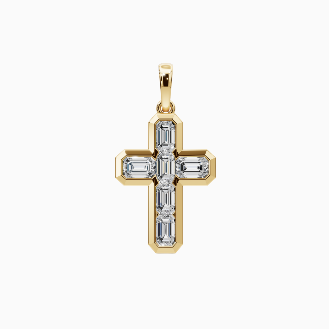 Emerald Cut Lab Diamond Cross