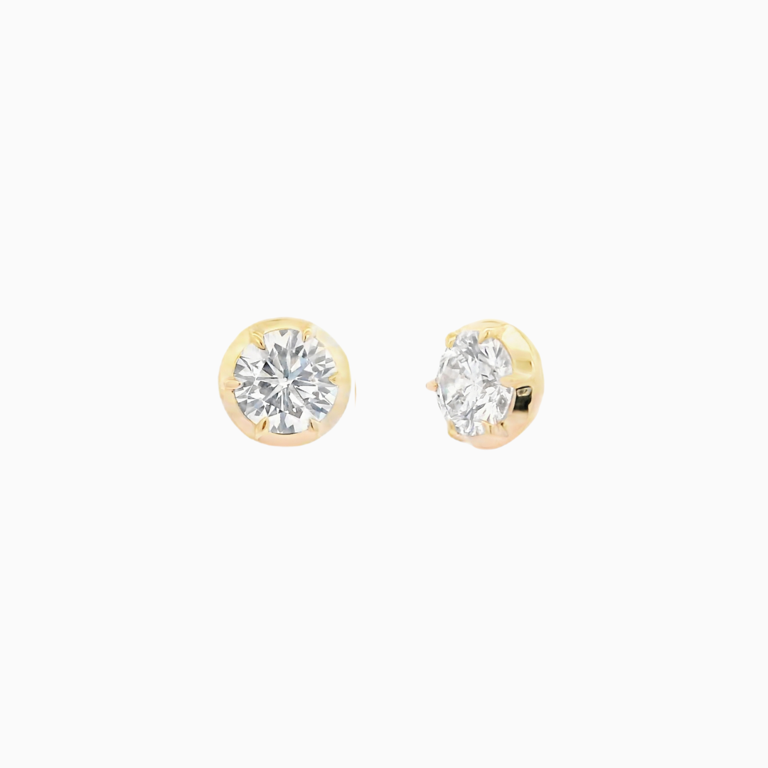 Georgian Round Diamond Stud Earrings