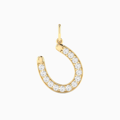 Lab Diamond Horseshoe Charm