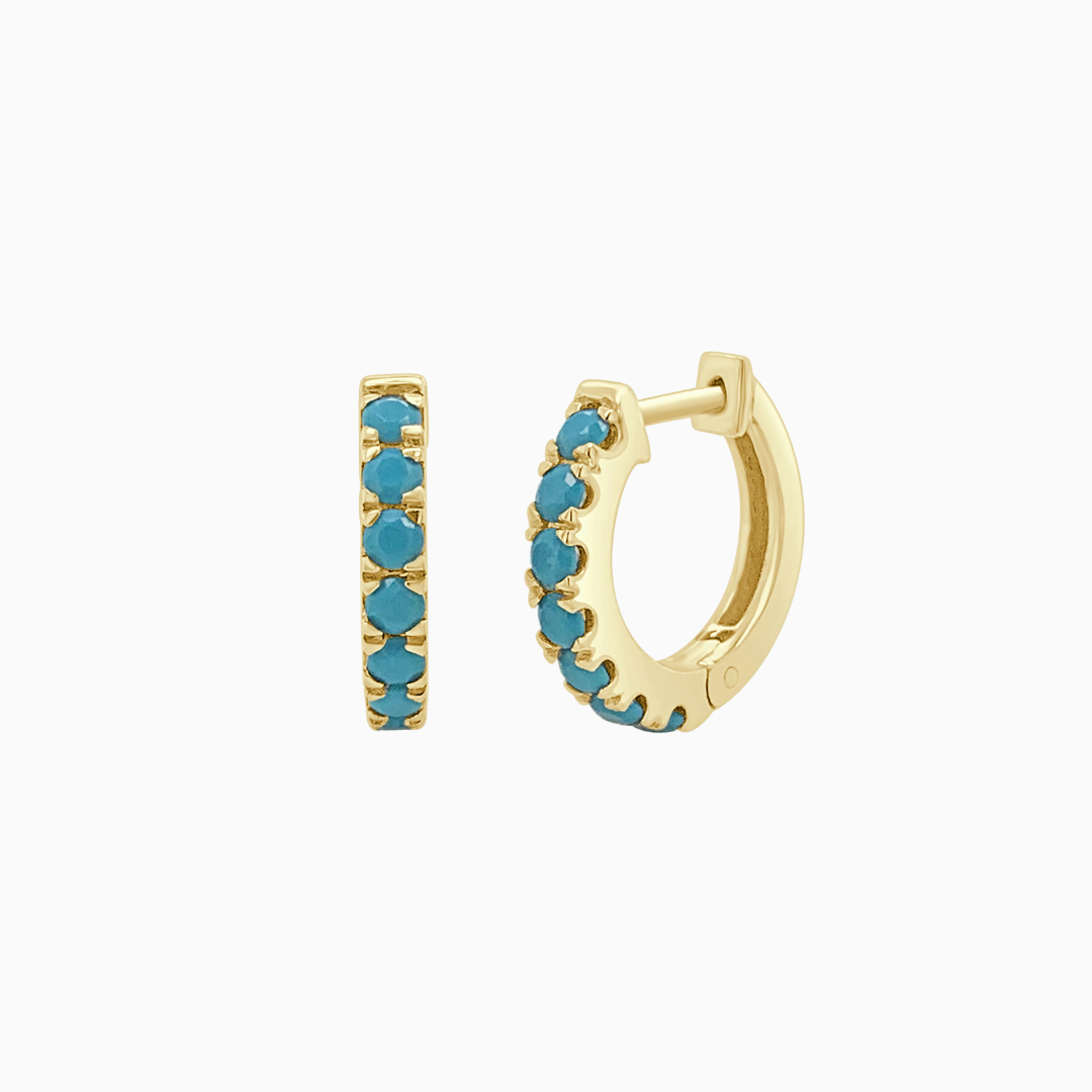 Mini Turquoise Huggies