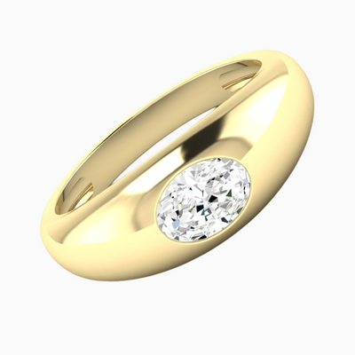 oval diamond dome ring