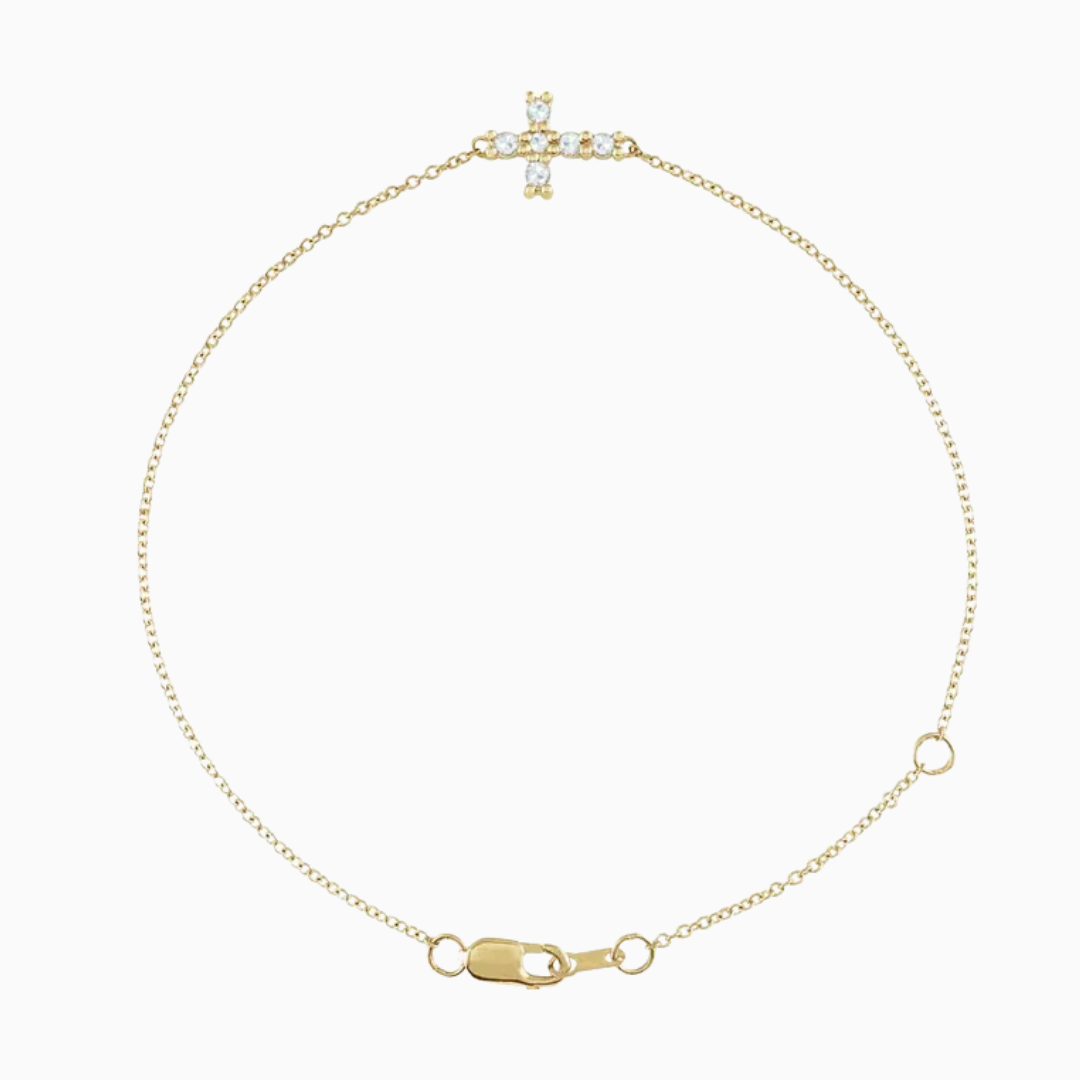 Rosecut Diamond Cross Bracelet
