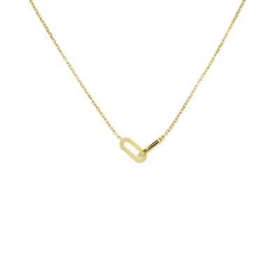 Tiny Link Necklace  17-18 inches 14k yellow gold Made in Italy