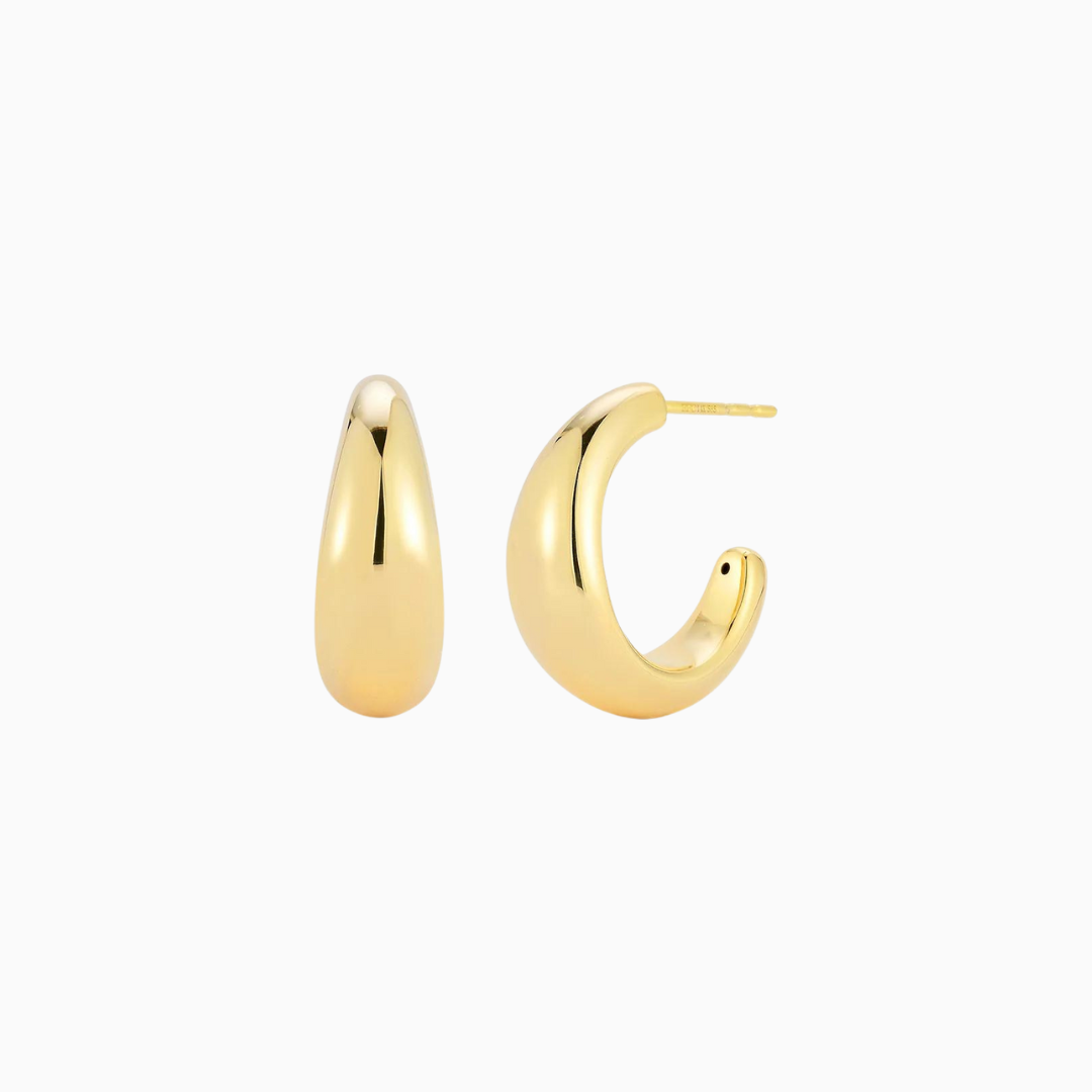 Gold Jumbo Dome Hoop Earrings