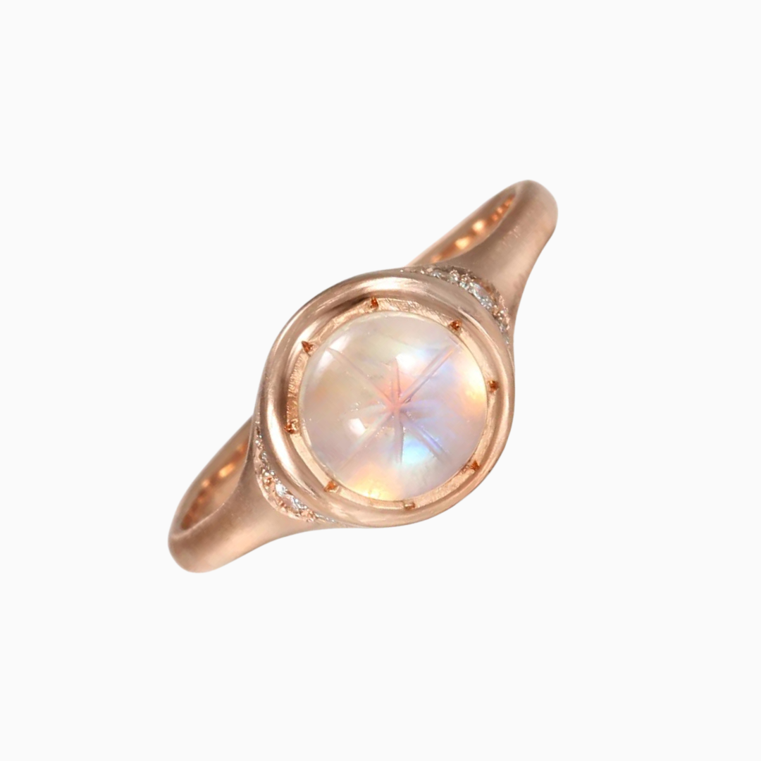 Star Dusted Moonstone Ring