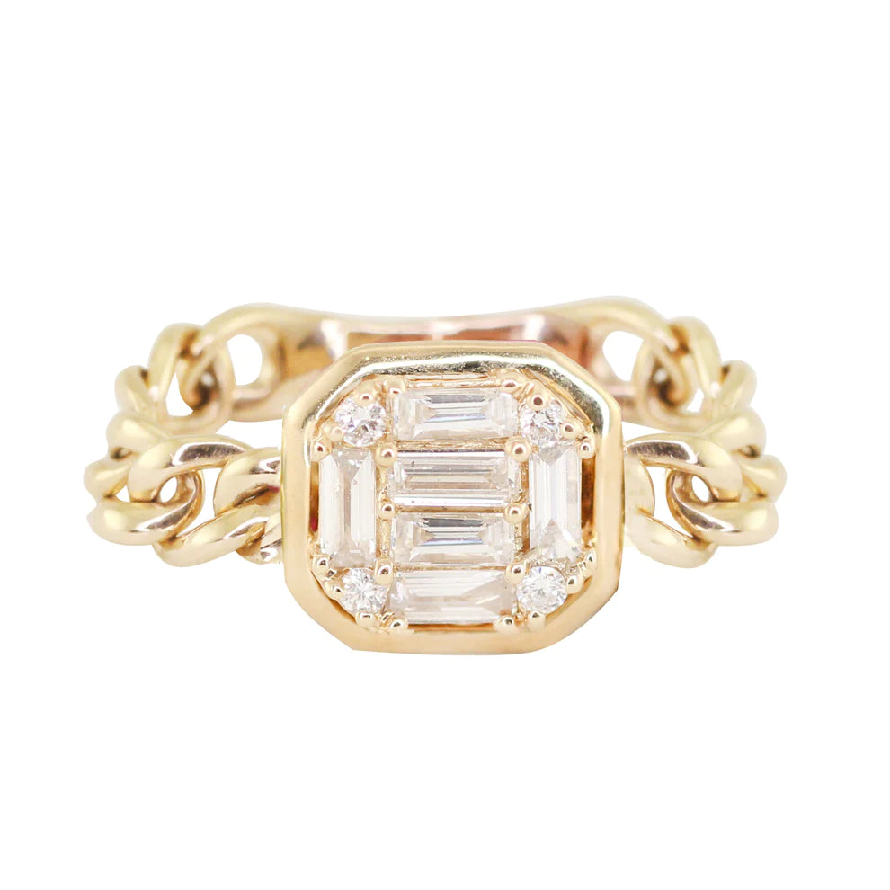 Diamond Baguette Chain Ring