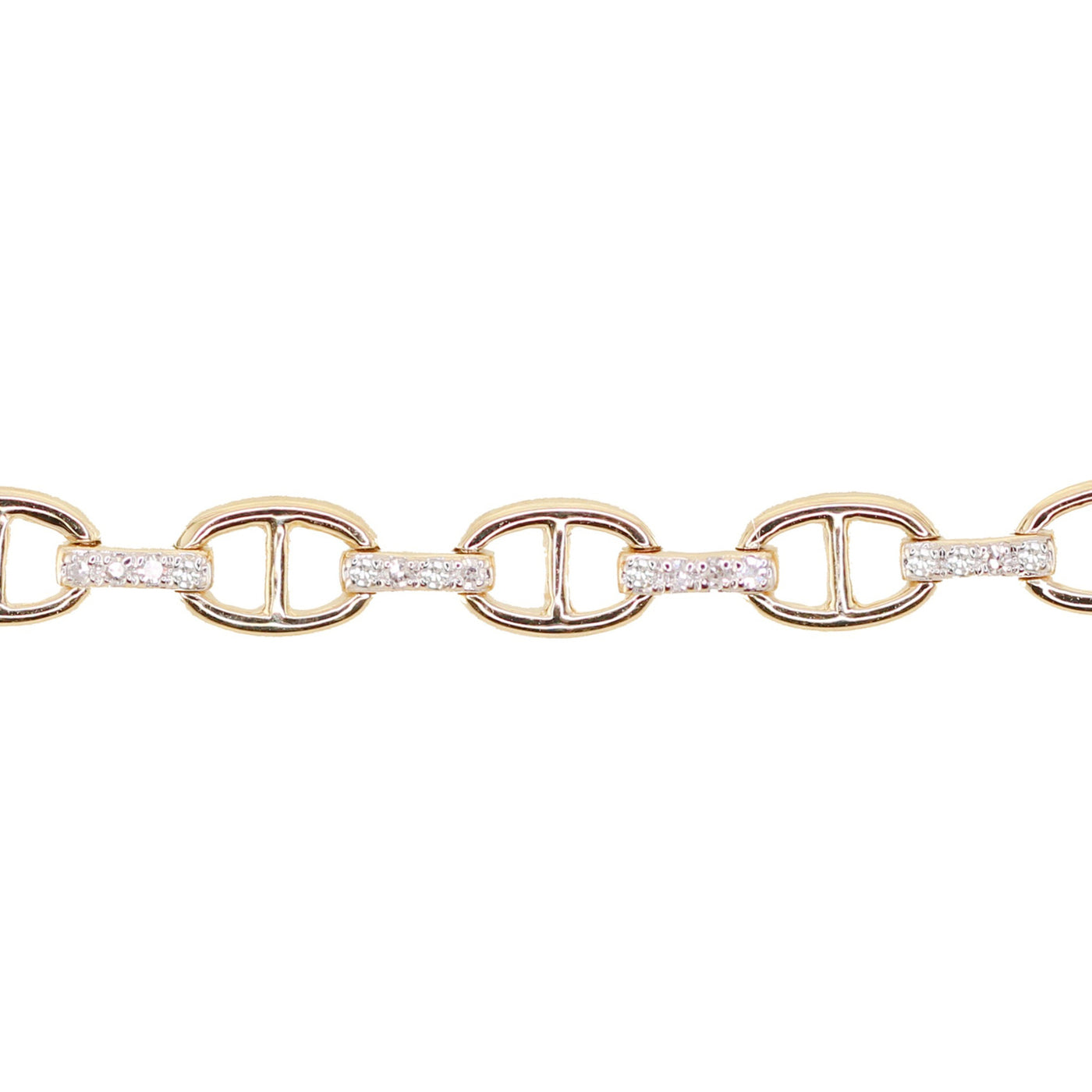 Gold & Diamond Anchor Chain Bracelet