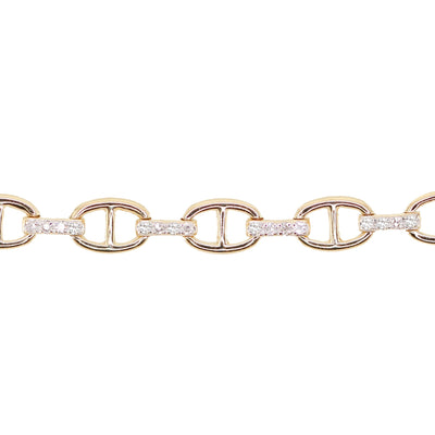 Gold & Diamond Anchor Chain Bracelet