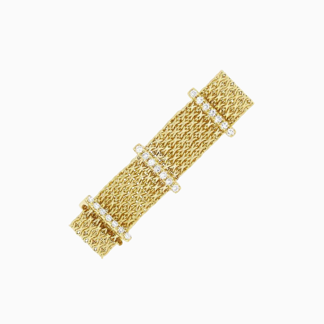 Diamond Bar Mesh Ring