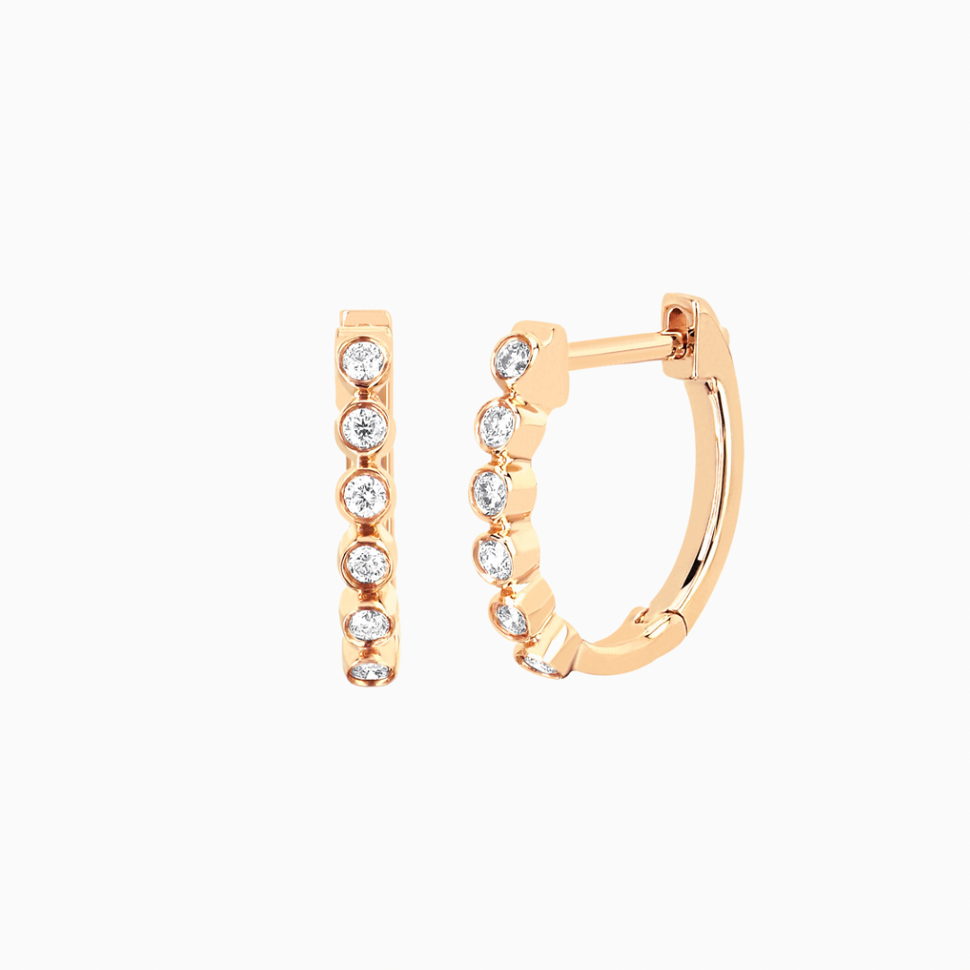 Diamond Bezel Huggie Earring