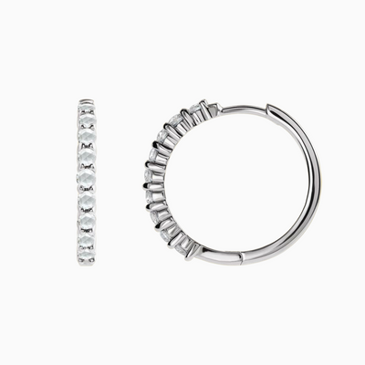 14k Rosecut Diamond Hoops, 1/3 CTW, 20mm. Available in yellow, white and rose gold.