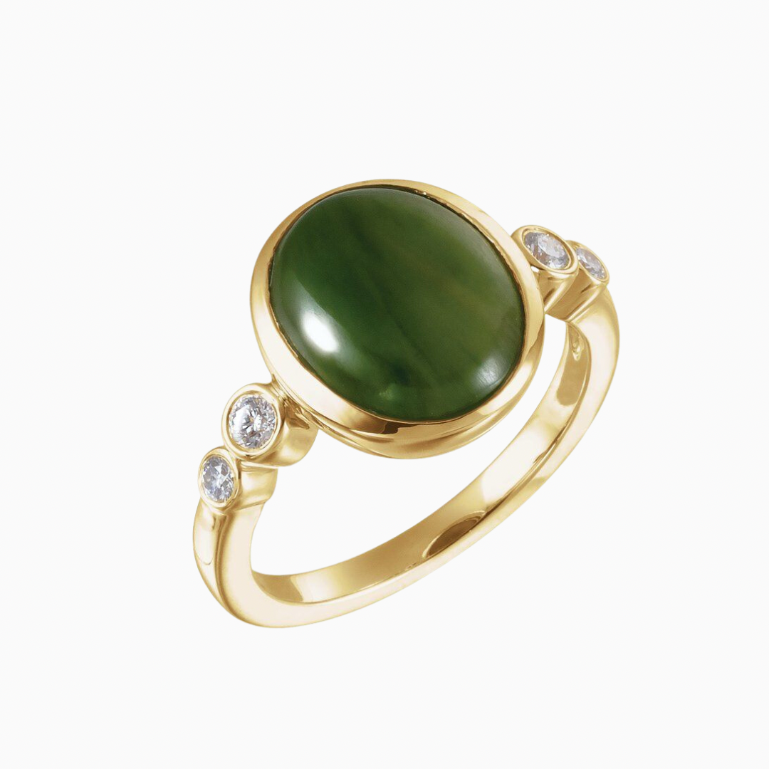 Nephrite Diamond Ring