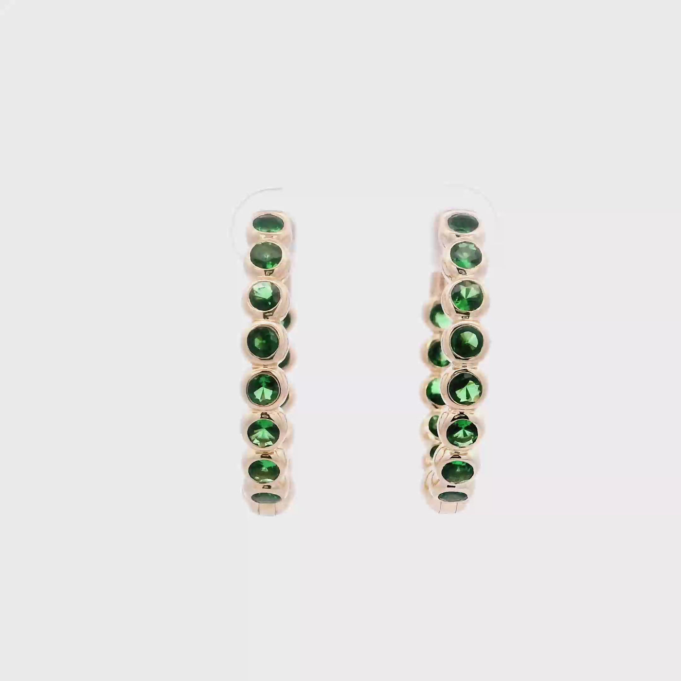 Tsavorite Bubble Hoops