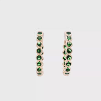 Tsavorite Bubble Hoops