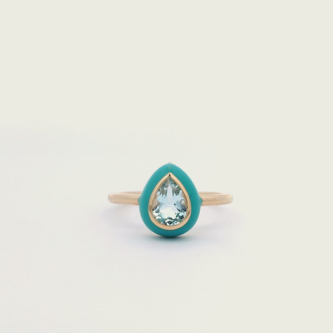 Pear Topaz Enamel Ring