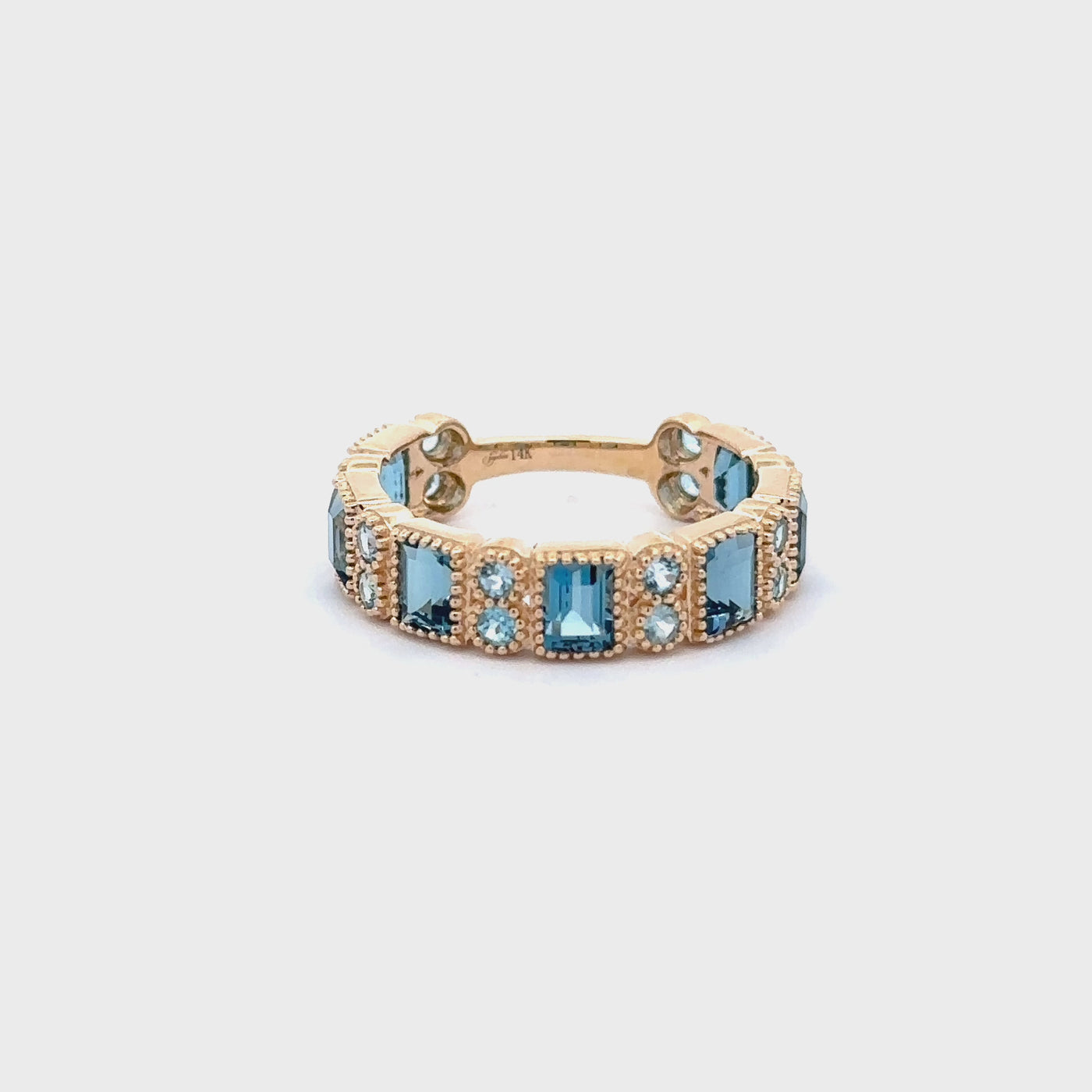 Blue Topaz Milgrain Ring