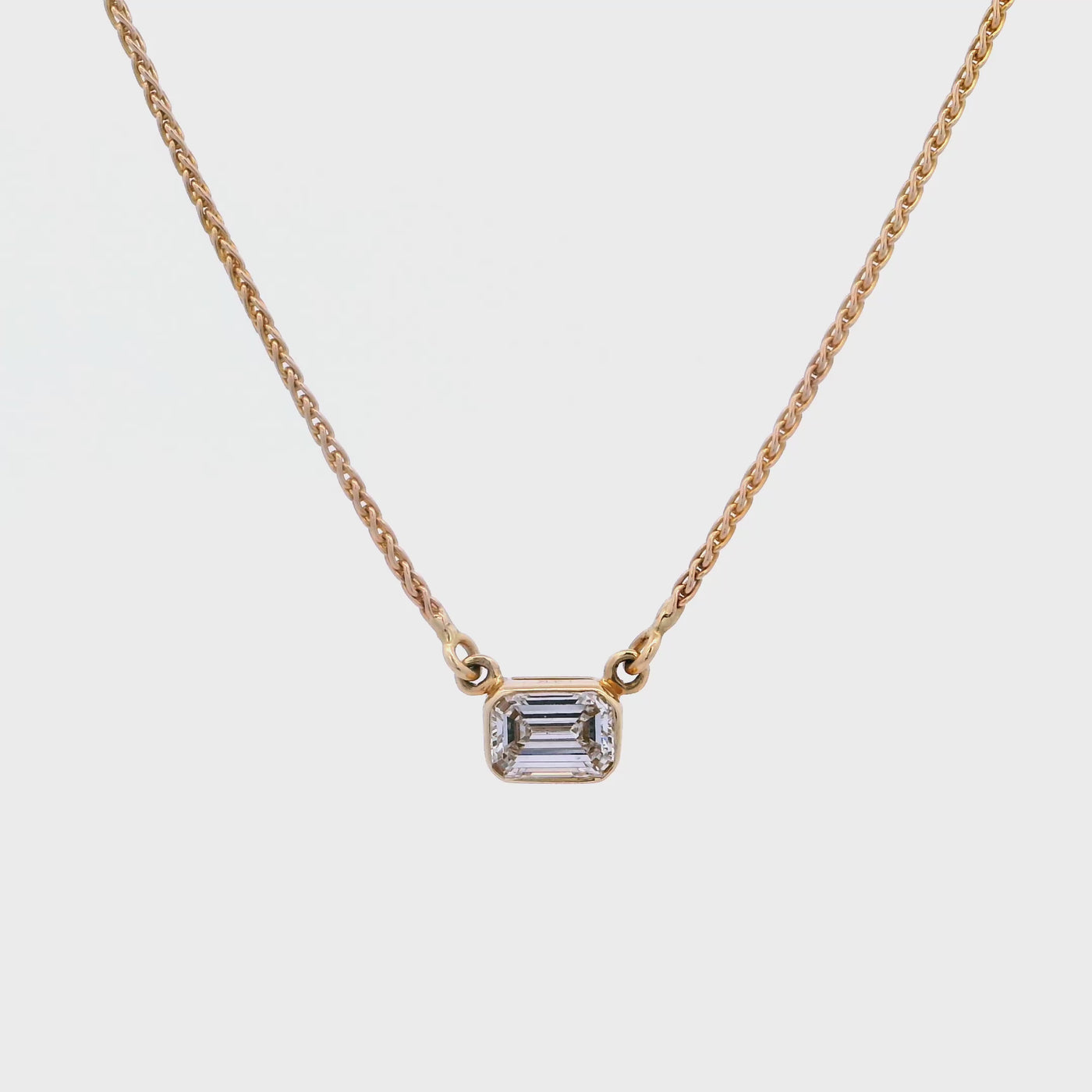 Emerald-Cut Diamond Necklace