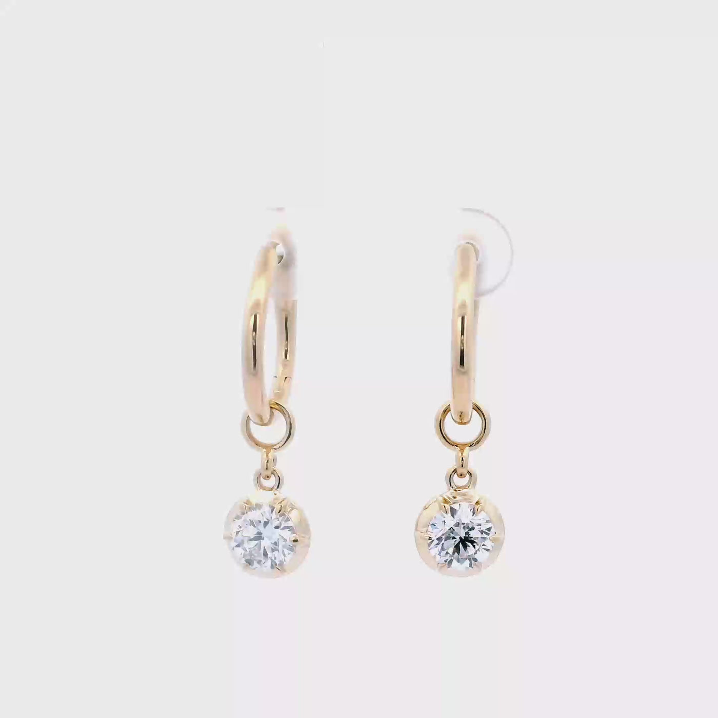 Round Georgian Drop Hoop Earrings