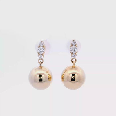 Diamond & Ball Earrings