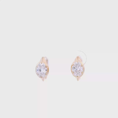Oval Diamond Georgian Huggies