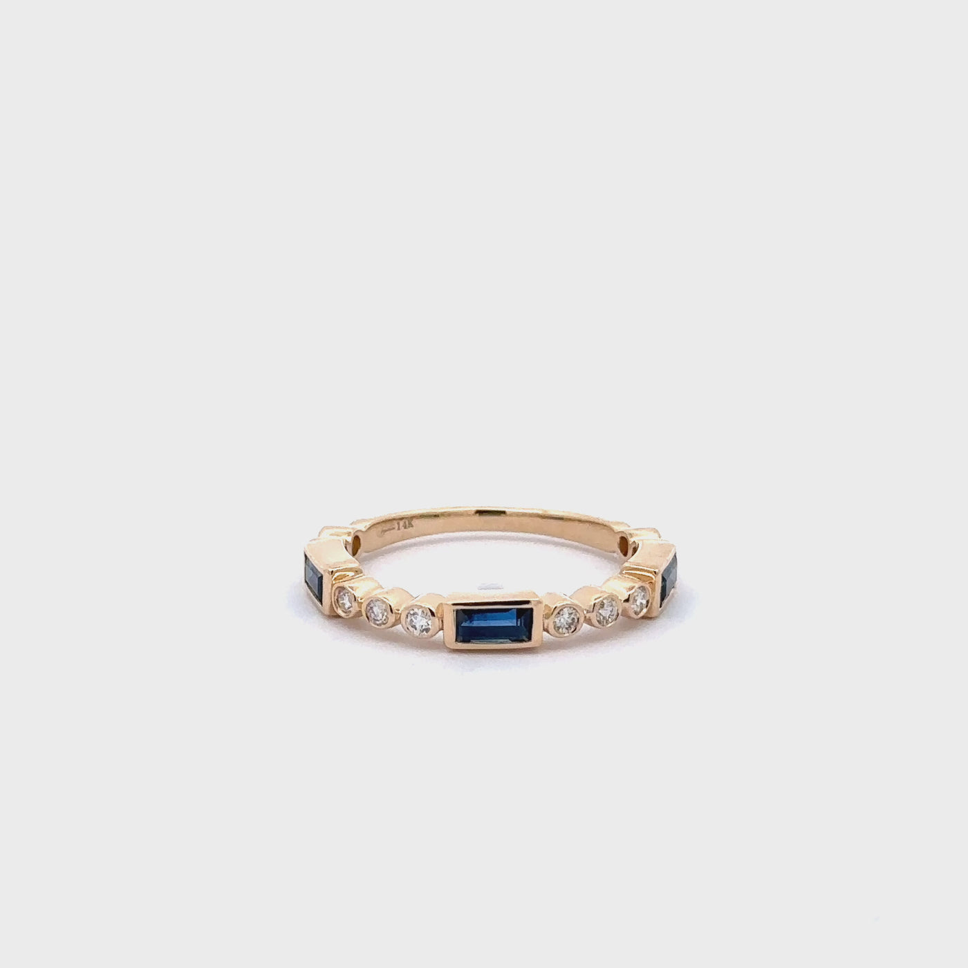 Blue Sapphire & Diamond Stacker