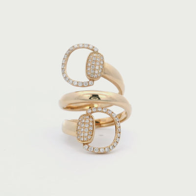 Double Horsebit Diamond Ring