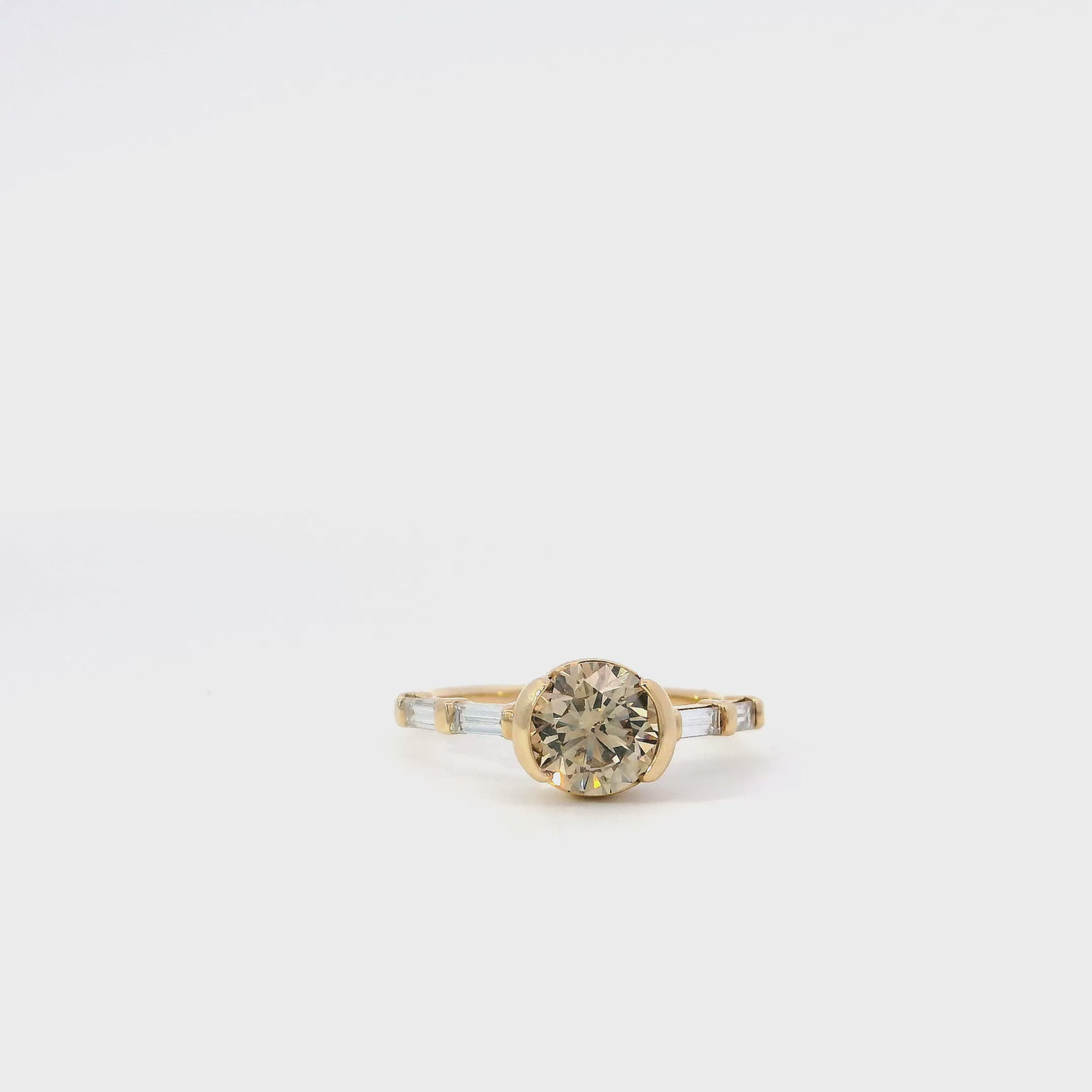 Champagne Half Bezel Ring