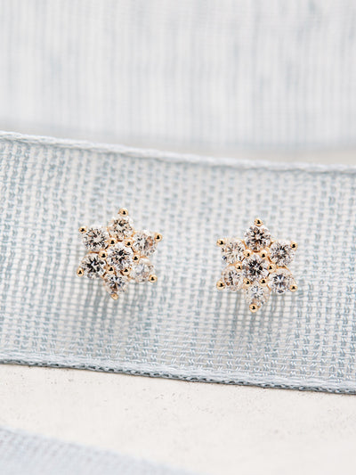 Crafted with 14k gold and natural diamonds, these flower-shaped studs offer 3/8 CTW of sparkling diamonds to enjoy. Sold as a pair.